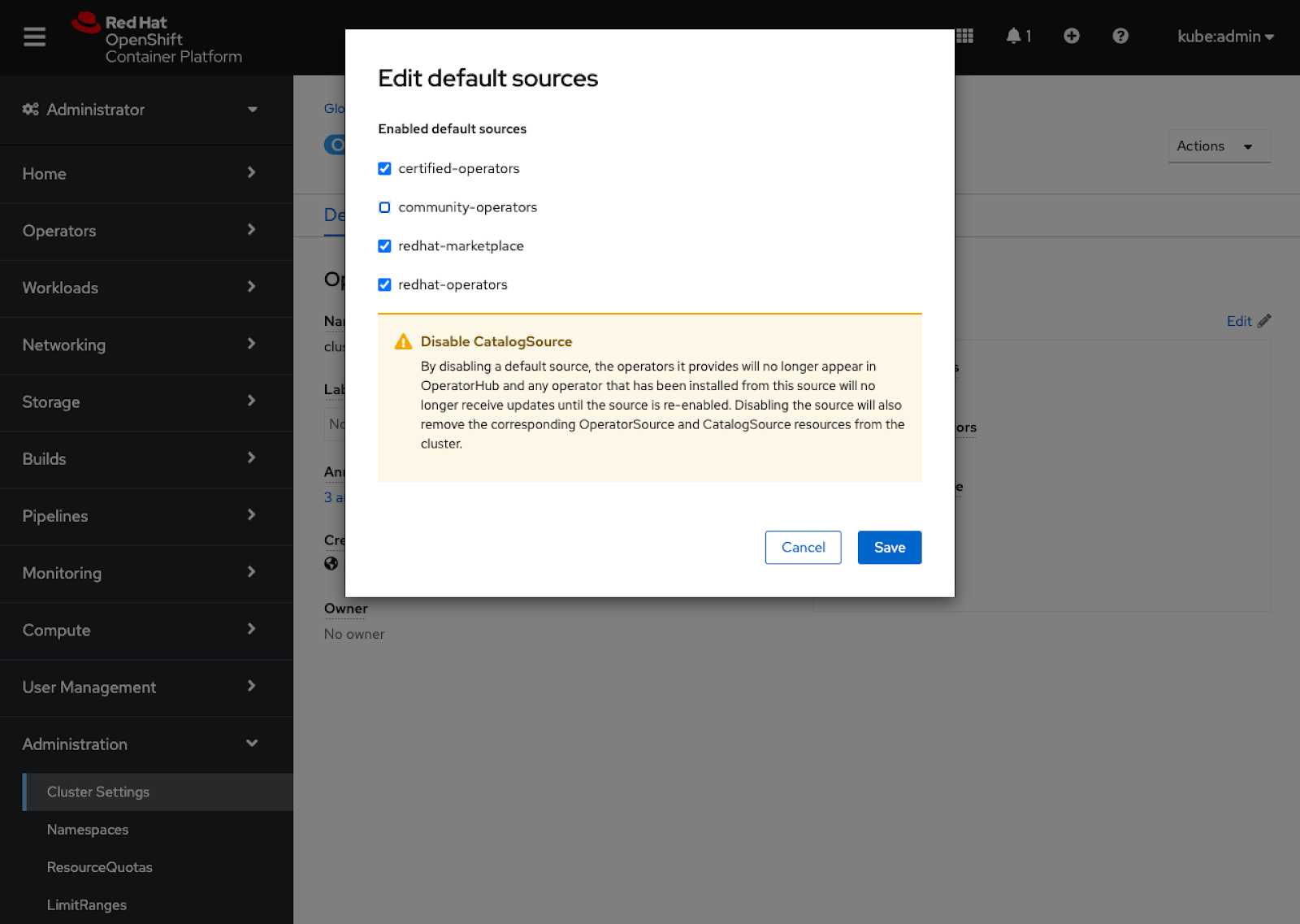 OpenShift 4.7 Straight From the Source — OperatorHub Catalog Source UI